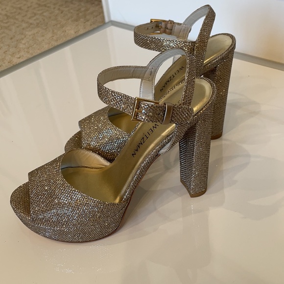 Stuart Weizmann Champagne Platforms 7.5 - Picture 3 of 8